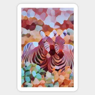 Zebras nuzzling Sticker